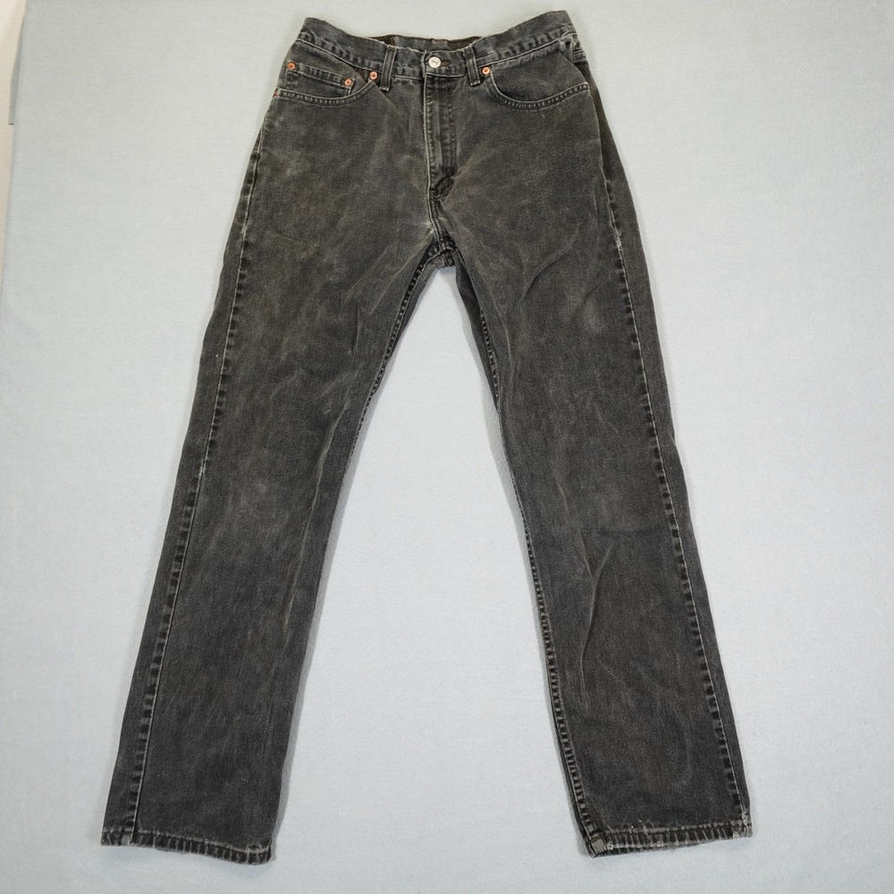Vintage Levi's 505 Jeans Mens 33x34 Black Straight Leg Cotton Denim